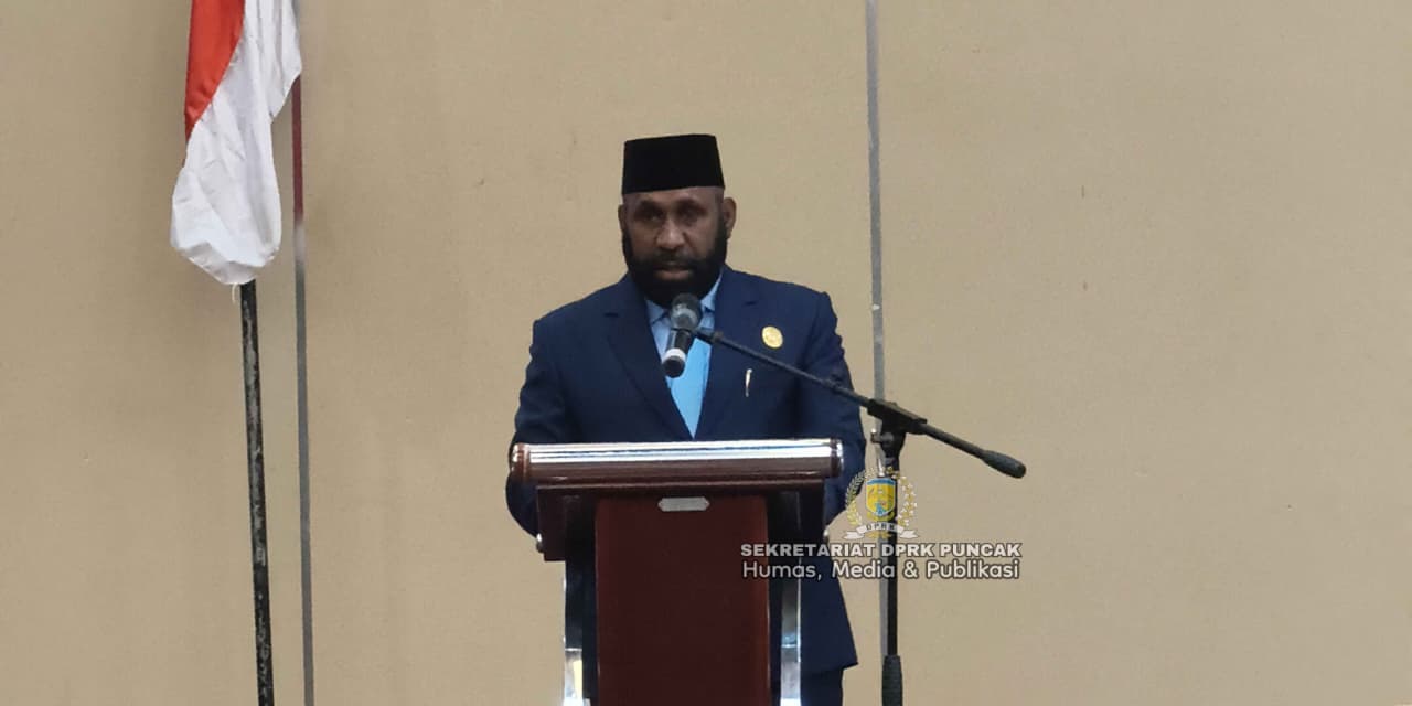 dok. foto Ketua DPRK Puncak sedang pidato pembukaan sidang perubahan di Hotel HOrison Jayapura, 14 september 2026dok. foto Ketua DPRK Puncak sedang pidato pembukaan sidang perubahan di Hotel HOrison Jayapura, 14 september 2026